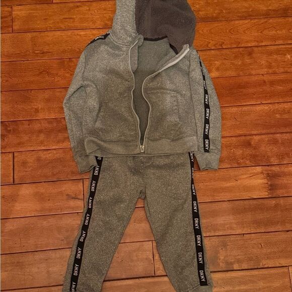 DKNY Gray Sweatpants with Side Stripe - Picture 1 of 6
